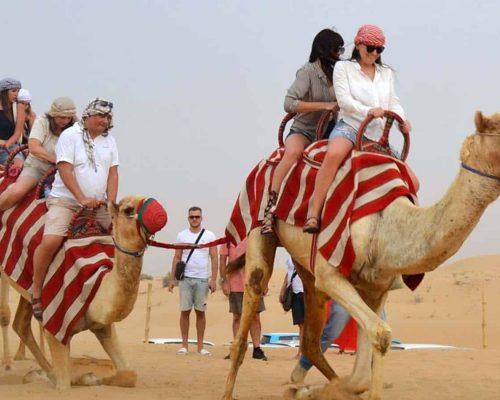 camel ride in Dubai desert dune image