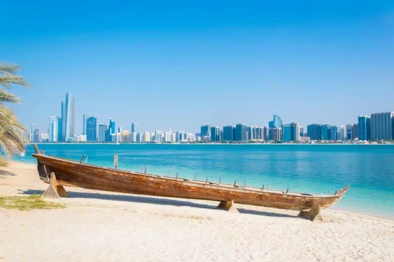 Abu Dhabi city image in Dubai desert dune